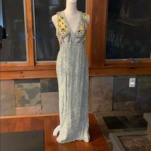 Zara Basic Maxi Dress with keyhole back and slits